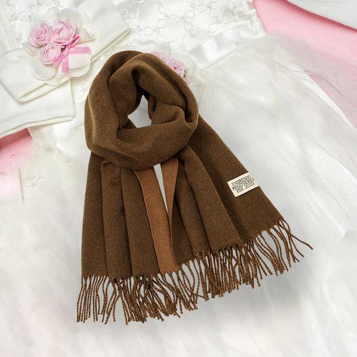 Crofta Pashmina Shawl Wrap Fashionable Long Winter Scarf for Bedroom Office Wedding Coffee Color