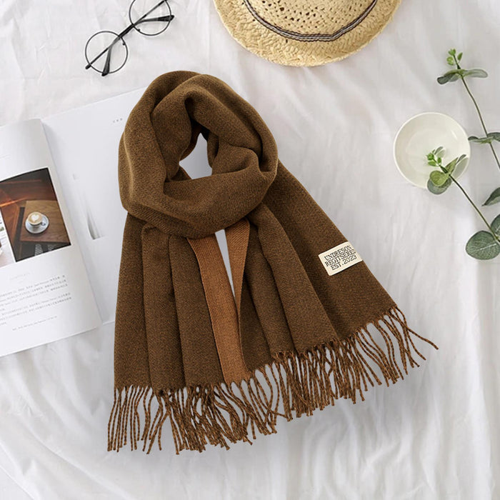 Crofta Pashmina Shawl Wrap Fashionable Long Winter Scarf for Bedroom Office Wedding Coffee Color