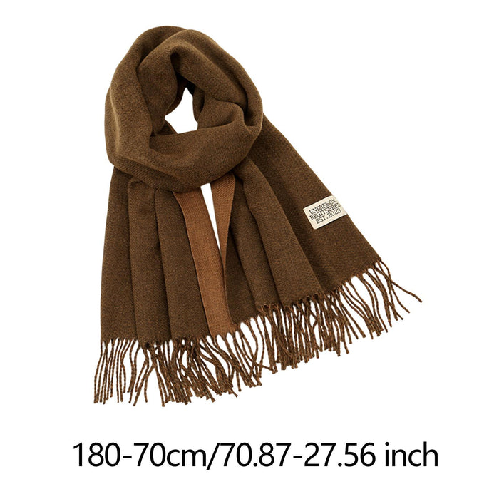 Crofta Pashmina Shawl Wrap Fashionable Long Winter Scarf for Bedroom Office Wedding Coffee Color