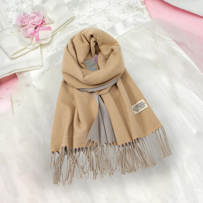 Crofta Pashmina Shawl Wrap Fashionable Long Winter Scarf for Bedroom Office Wedding Camel Color