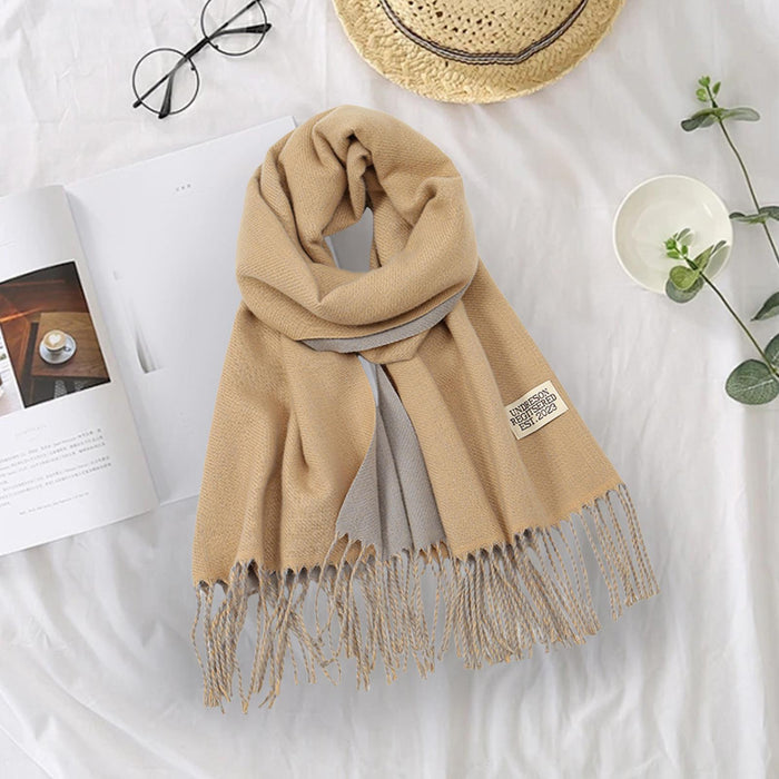 Crofta Pashmina Shawl Wrap Fashionable Long Winter Scarf for Bedroom Office Wedding Camel Color