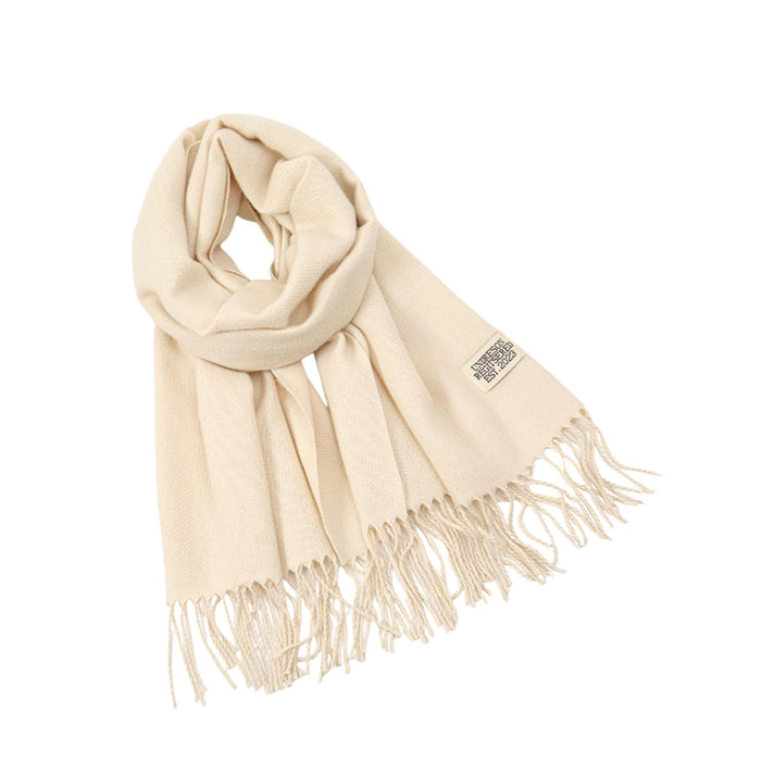 Crofta Pashmina Shawl Wrap Fashionable Long Winter Scarf for Bedroom Office Wedding Beige