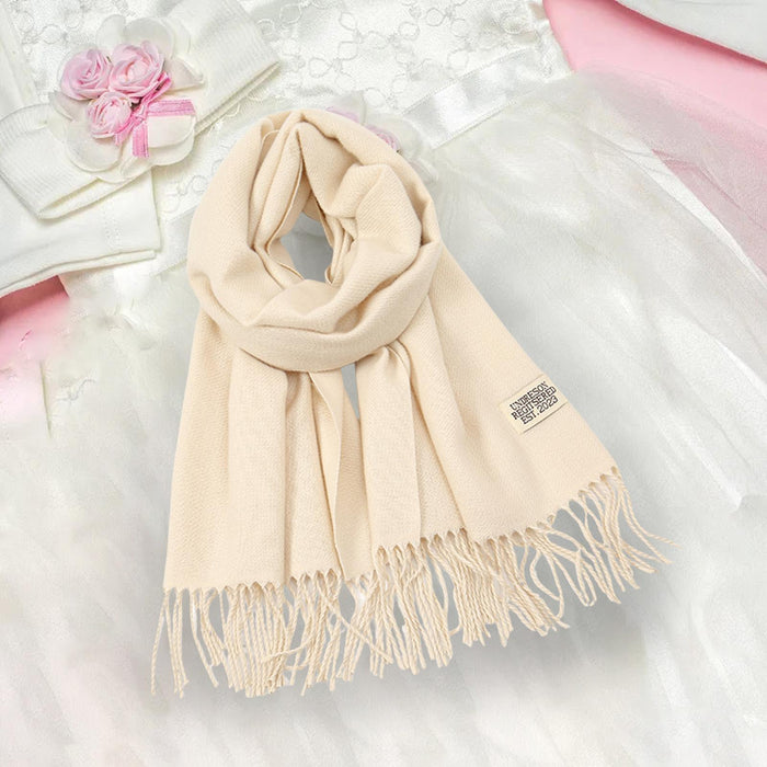 Crofta Pashmina Shawl Wrap Fashionable Long Winter Scarf for Bedroom Office Wedding Beige