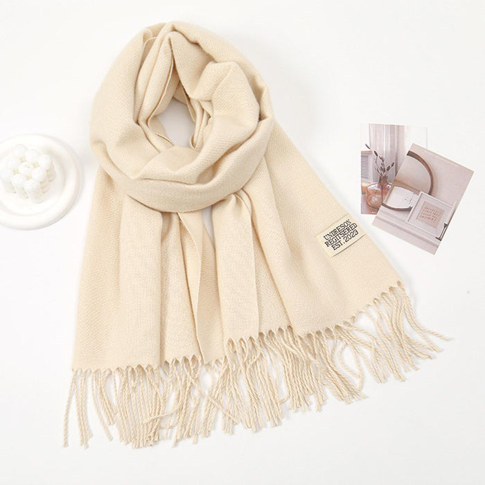 Crofta Pashmina Shawl Wrap Fashionable Long Winter Scarf for Bedroom Office Wedding Beige