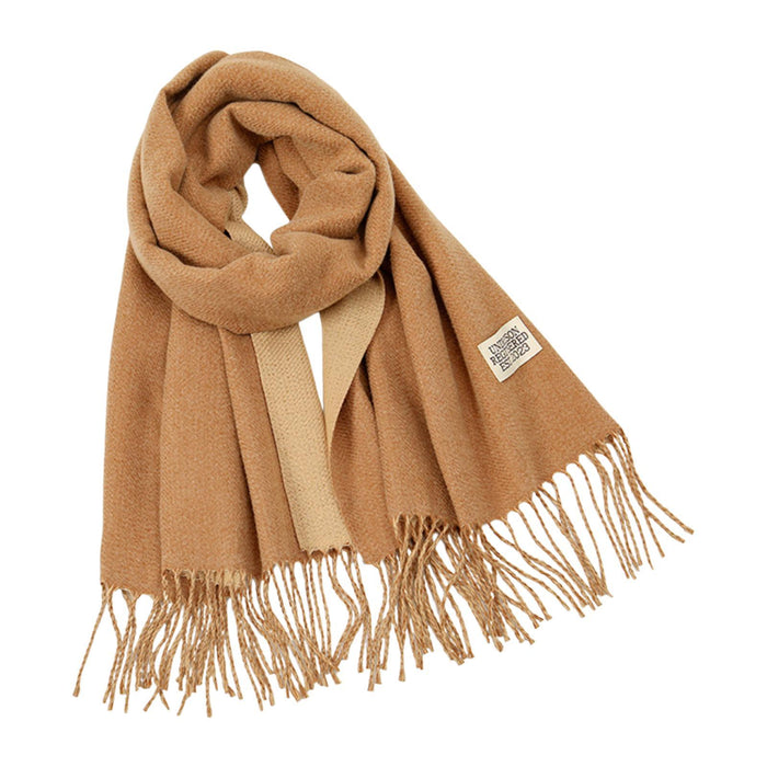 Crofta Pashmina Shawl Wrap Fashionable Long Winter Scarf for Bedroom Office Wedding Caramel