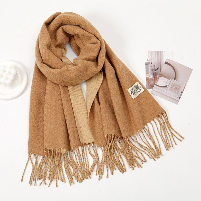 Crofta Pashmina Shawl Wrap Fashionable Long Winter Scarf for Bedroom Office Wedding Caramel