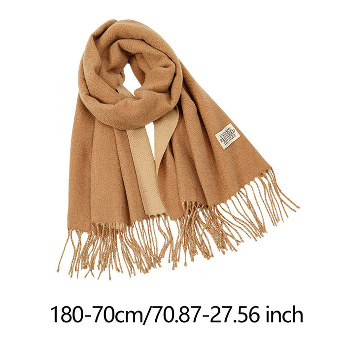 Crofta Pashmina Shawl Wrap Fashionable Long Winter Scarf for Bedroom Office Wedding Caramel