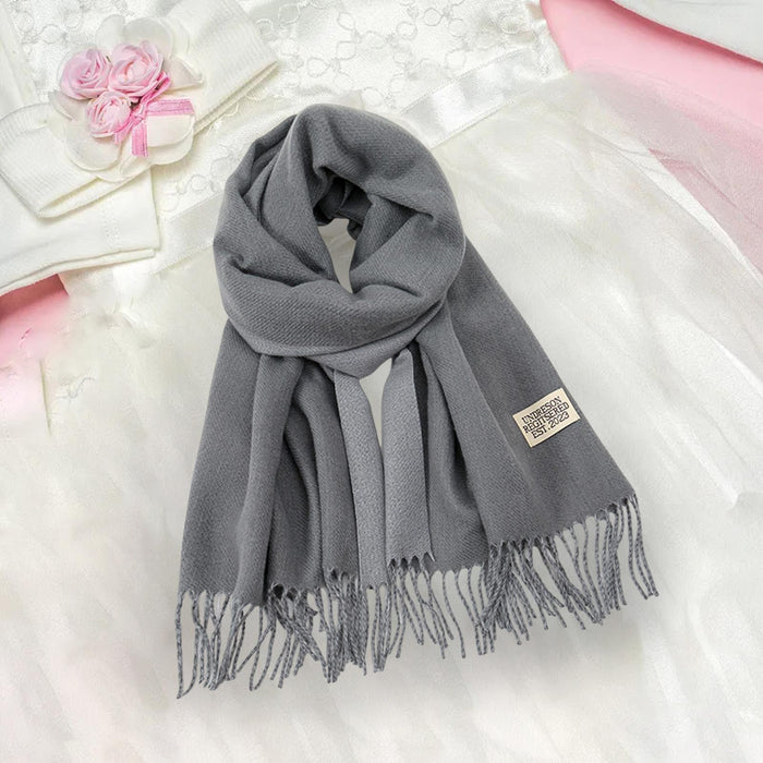 Crofta Pashmina Shawl Wrap Fashionable Long Winter Scarf for Bedroom Office Wedding Dark Grey