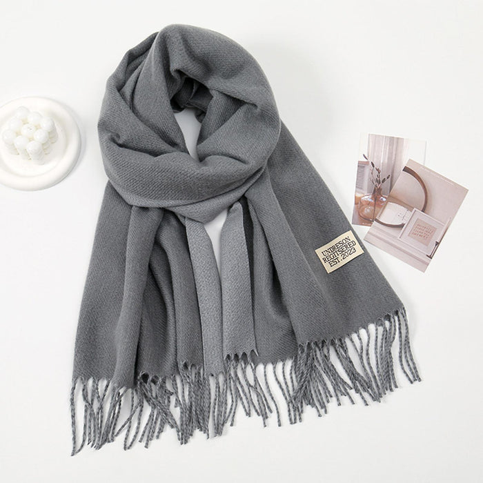 Crofta Pashmina Shawl Wrap Fashionable Long Winter Scarf for Bedroom Office Wedding Dark Grey