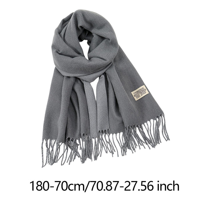 Crofta Pashmina Shawl Wrap Fashionable Long Winter Scarf for Bedroom Office Wedding Dark Grey