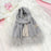 Crofta Pashmina Shawl Wrap Fashionable Long Winter Scarf for Bedroom Office Wedding Light Gray