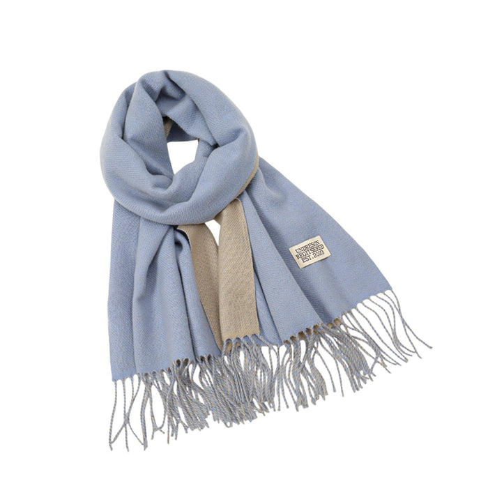 Crofta Pashmina Shawl Wrap Fashionable Long Winter Scarf for Bedroom Office Wedding Blue