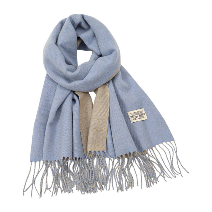 Crofta Pashmina Shawl Wrap Fashionable Long Winter Scarf for Bedroom Office Wedding Blue