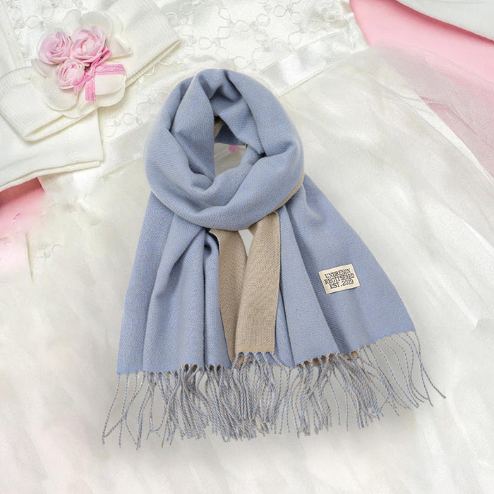 Crofta Pashmina Shawl Wrap Fashionable Long Winter Scarf for Bedroom Office Wedding Blue