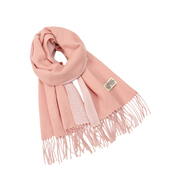 Crofta Pashmina Shawl Wrap Fashionable Long Winter Scarf for Bedroom Office Wedding Pink