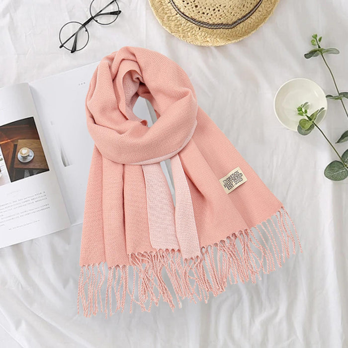 Crofta Pashmina Shawl Wrap Fashionable Long Winter Scarf for Bedroom Office Wedding Pink