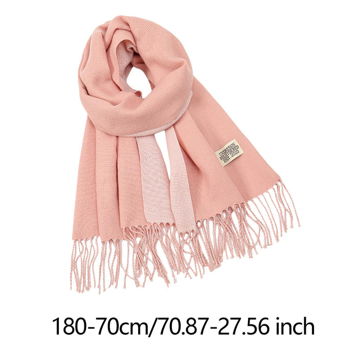 Crofta Pashmina Shawl Wrap Fashionable Long Winter Scarf for Bedroom Office Wedding Pink