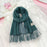 Crofta Pashmina Shawl Wrap Fashionable Long Winter Scarf for Bedroom Office Wedding Cyan