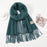 Crofta Pashmina Shawl Wrap Fashionable Long Winter Scarf for Bedroom Office Wedding Cyan