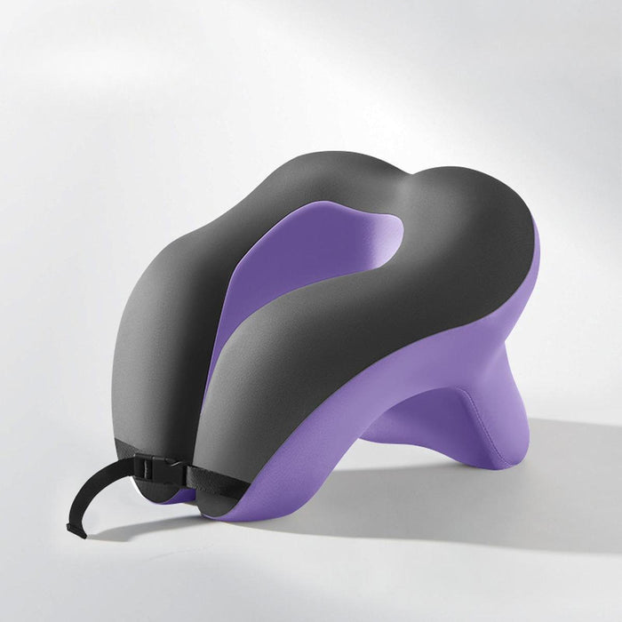 Crofta Head Support Neck Pillow Ergonomic U Shape Pillow for Airplane Home Car violet