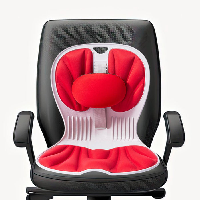 Crofta Sitting Posture Correction Chair Back Support for Adults Computer Chair Home Red