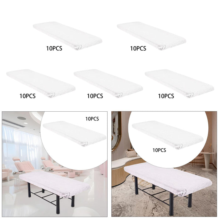 Crofta 10 Pieces Disposable Non Woven Bed Sheet Soft Massage Table Cover for Hotels 190x235cm