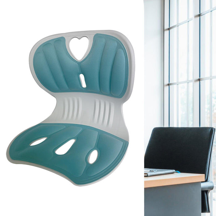 Crofta Posture Correcting Chair Lower Back Support for Students Home Computer Chair Cyan