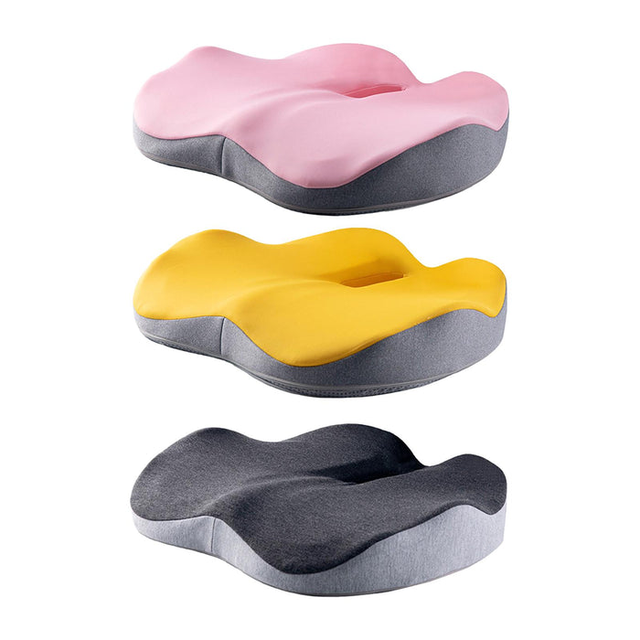 Crofta Seat Cushion Memory Foam Cushion Chair Cushion for Car Long Sitting Airplane Pink Light Grey