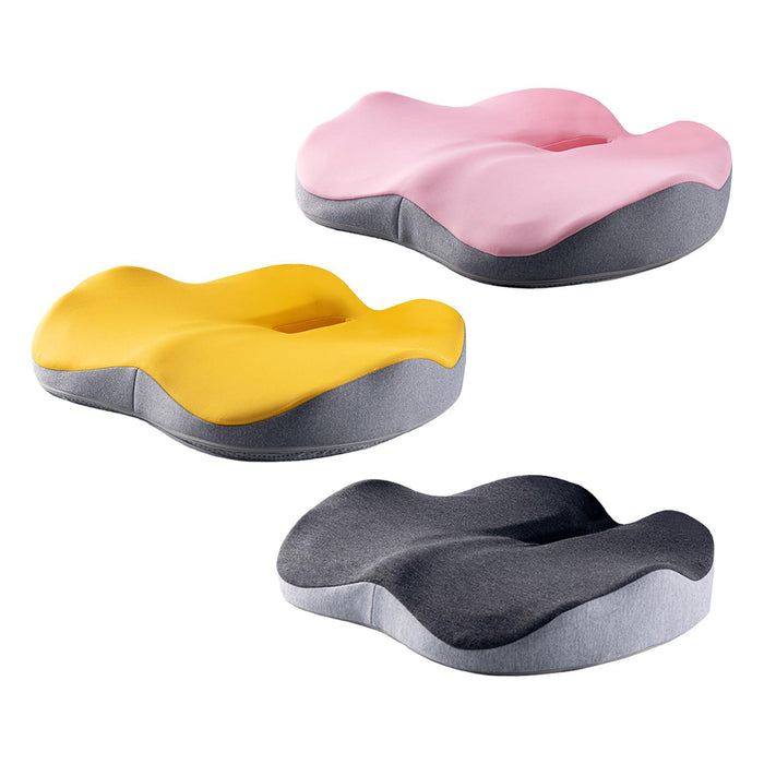 Crofta Seat Cushion Memory Foam Cushion Chair Cushion for Car Long Sitting Airplane Pink Light Grey