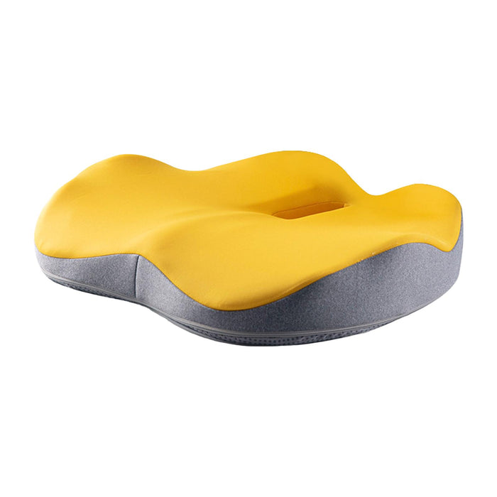 Crofta Seat Cushion Memory Foam Cushion Chair Cushion for Car Long Sitting Airplane Yellow Light Grey