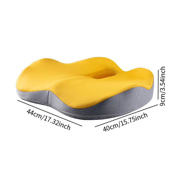 Crofta Seat Cushion Memory Foam Cushion Chair Cushion for Car Long Sitting Airplane Yellow Light Grey