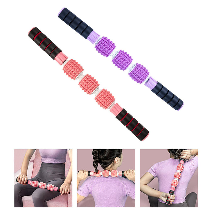 Crofta Yoga Massage Stick Multifunction Yoga Massage Column for Gym Relaxing Indoor rose pink