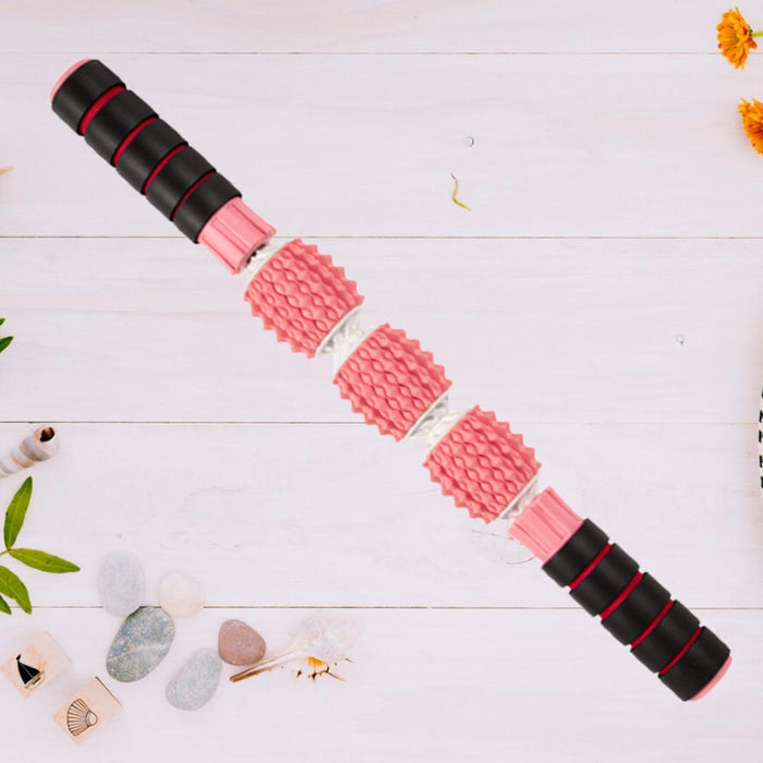 Crofta Yoga Massage Stick Multifunction Yoga Massage Column for Gym Relaxing Indoor rose pink