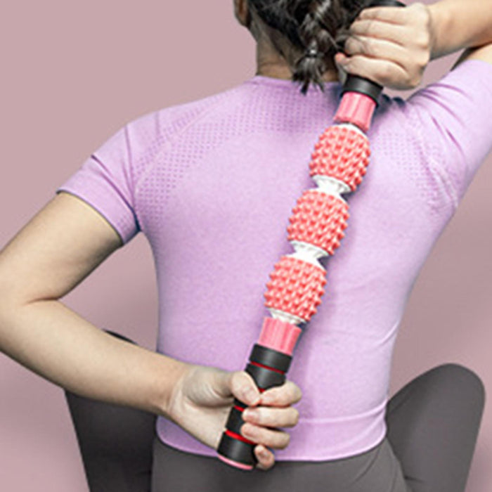 Crofta Yoga Massage Stick Multifunction Yoga Massage Column for Gym Relaxing Indoor rose pink