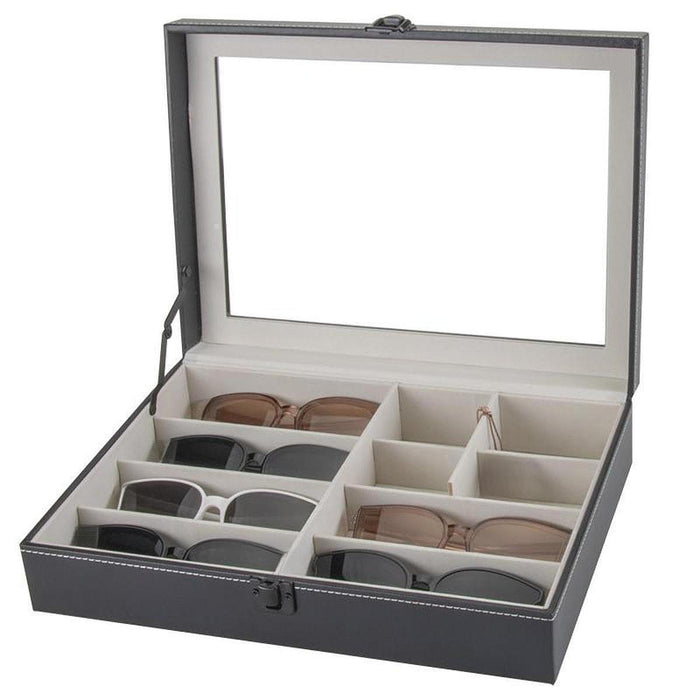 Crofta 10 Slots Sunglasses Case Organizer Sunglasses Storage Case for Tabletop Home