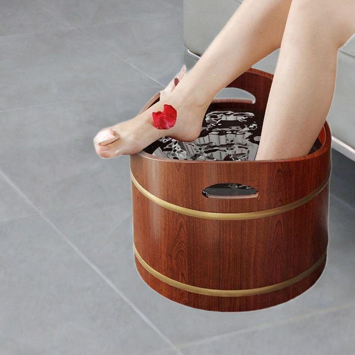 Crofta Wooden Foot Tub Comfort Foot Soaking Bucket for Women and Men Washing Adults