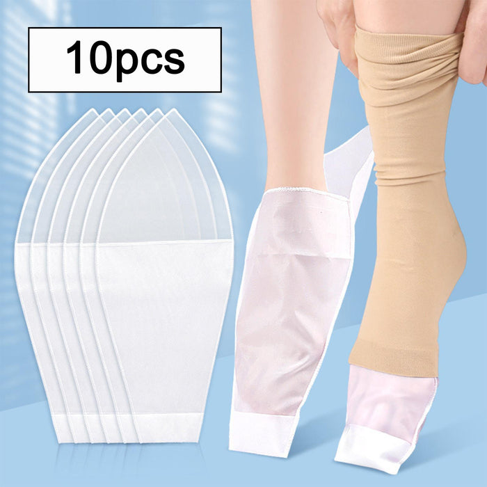 Crofta 10Pcs Open Toe Compression Sock Aid Stocking Auxiliary for Men Elderly Women