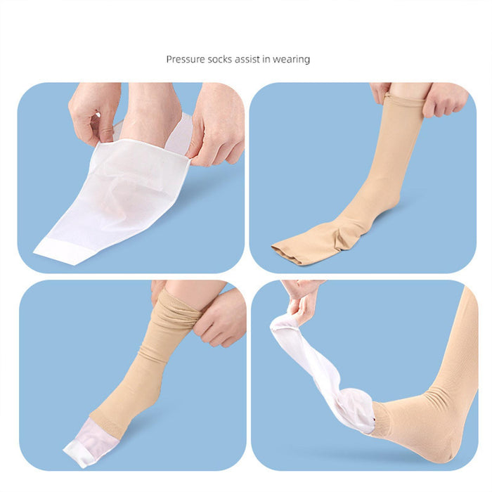 Crofta 10Pcs Open Toe Compression Sock Aid Stocking Auxiliary for Men Elderly Women