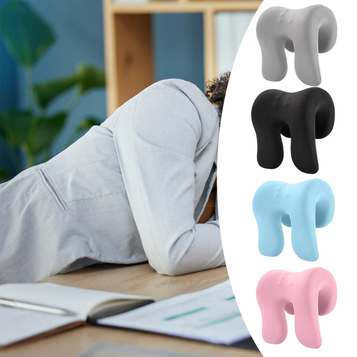 Crofta Desk Napping Pillow Multiuse Neck Support Pillow for Office Home Travel Gray