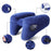 Crofta Travel Neck Pillow for Car Plane Outdoor Use Ergonomic Office Napping Pillow navy blue hoodie