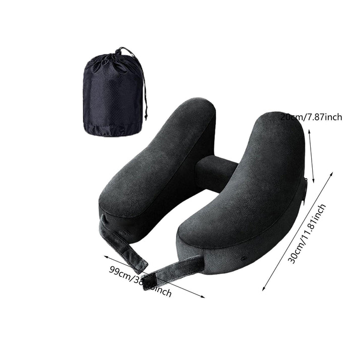 Crofta Travel Neck Pillow for Car Plane Outdoor Use Ergonomic Office Napping Pillow black