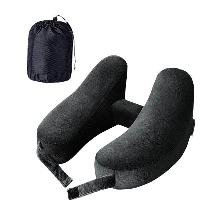 Crofta Travel Neck Pillow for Car Plane Outdoor Use Ergonomic Office Napping Pillow black