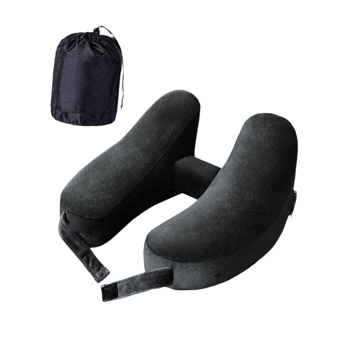 Crofta Travel Neck Pillow for Car Plane Outdoor Use Ergonomic Office Napping Pillow black