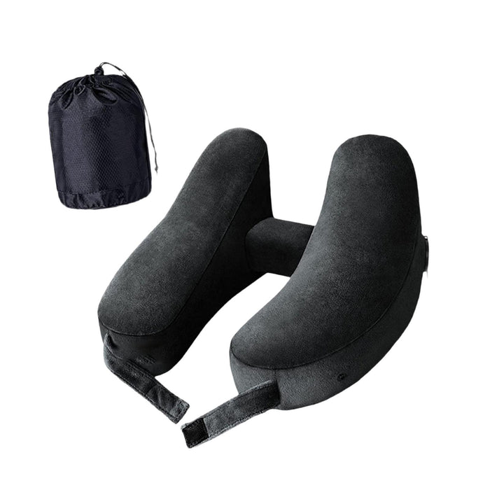 Crofta Travel Neck Pillow for Car Plane Outdoor Use Ergonomic Office Napping Pillow black