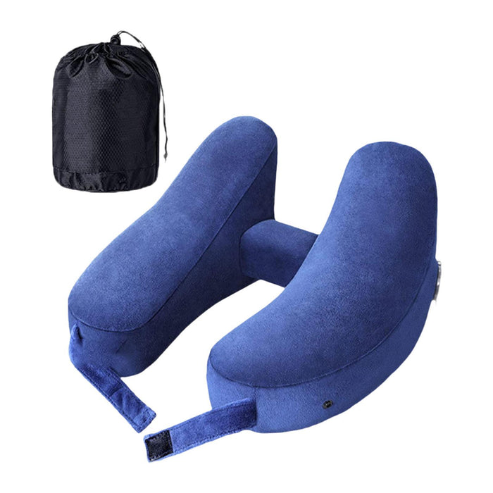 Crofta Travel Neck Pillow for Car Plane Outdoor Use Ergonomic Office Napping Pillow navy blue