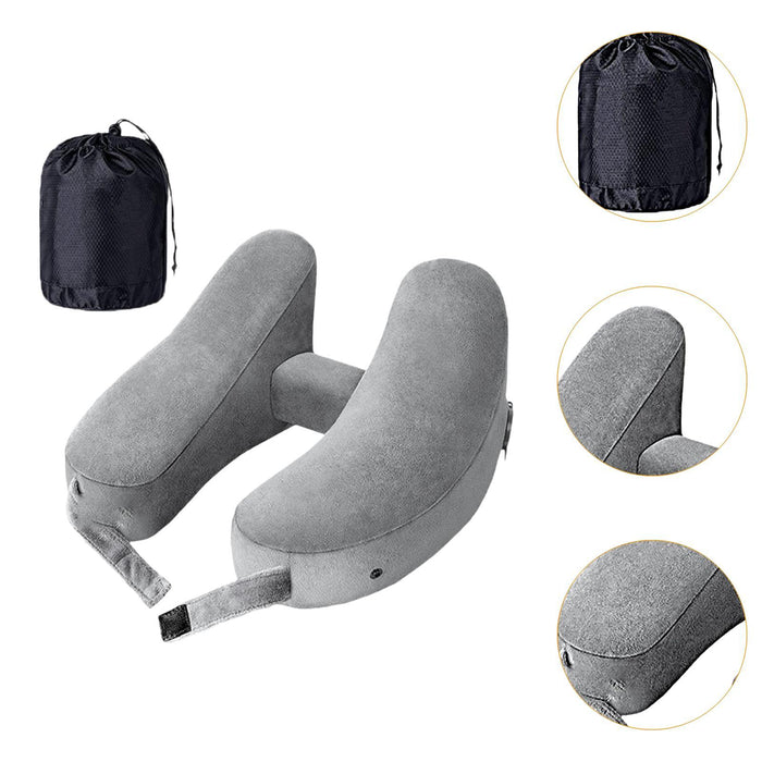 Crofta Travel Neck Pillow for Car Plane Outdoor Use Ergonomic Office Napping Pillow gray