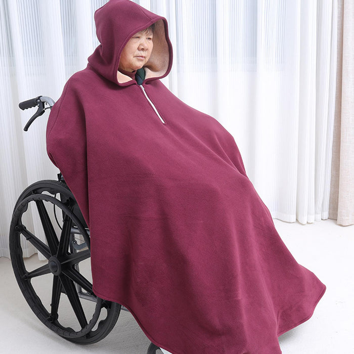 Crofta Winter Wheelchair Cape Hooded Wheelchair Blanket for Travel Walking Disabled