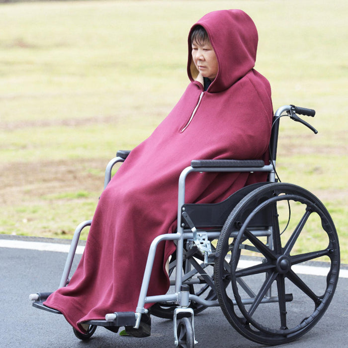 Crofta Winter Wheelchair Cape Hooded Wheelchair Blanket for Travel Walking Disabled