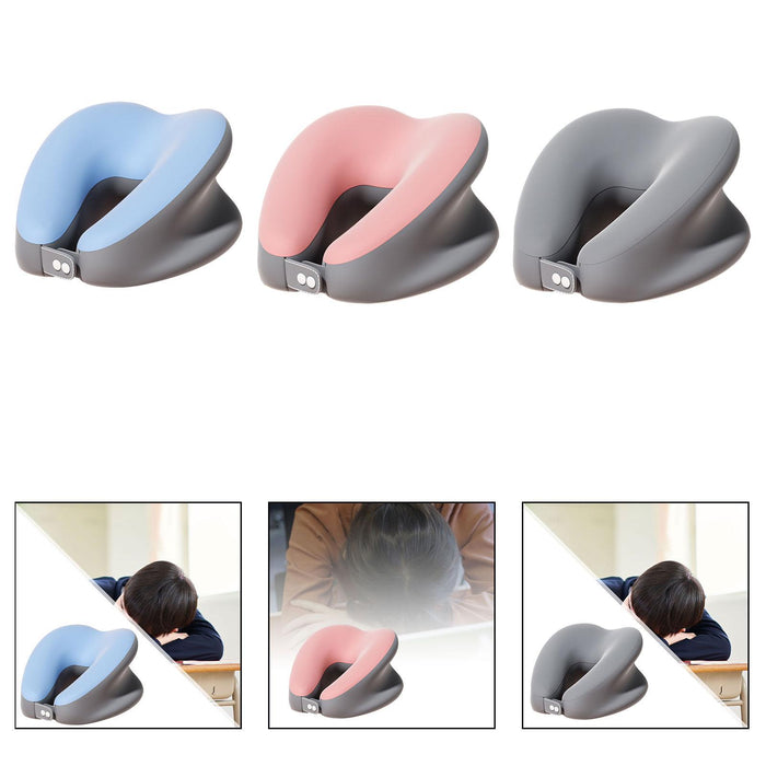 Crofta Memory Foam Travel Neck Pillow Head Cushion Multipurpose Head Support Pillow blue