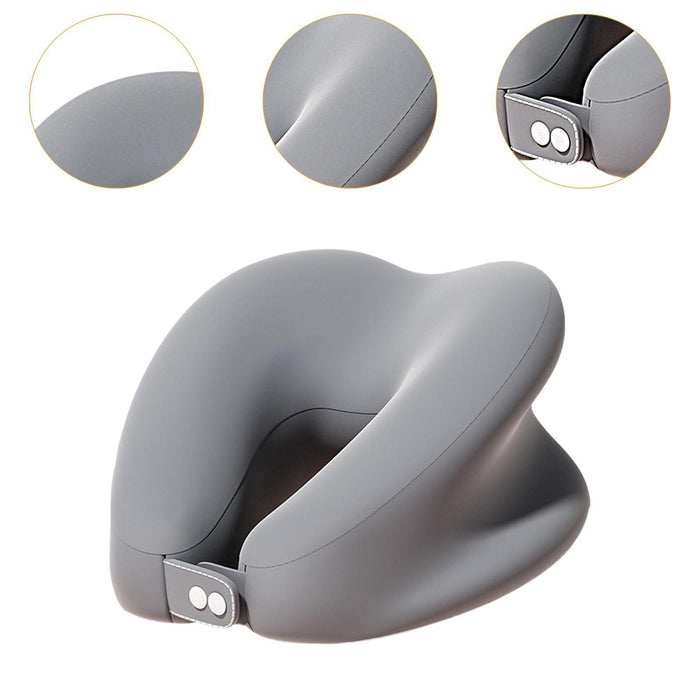 Crofta Memory Foam Travel Neck Pillow Head Cushion Multipurpose Head Support Pillow gray